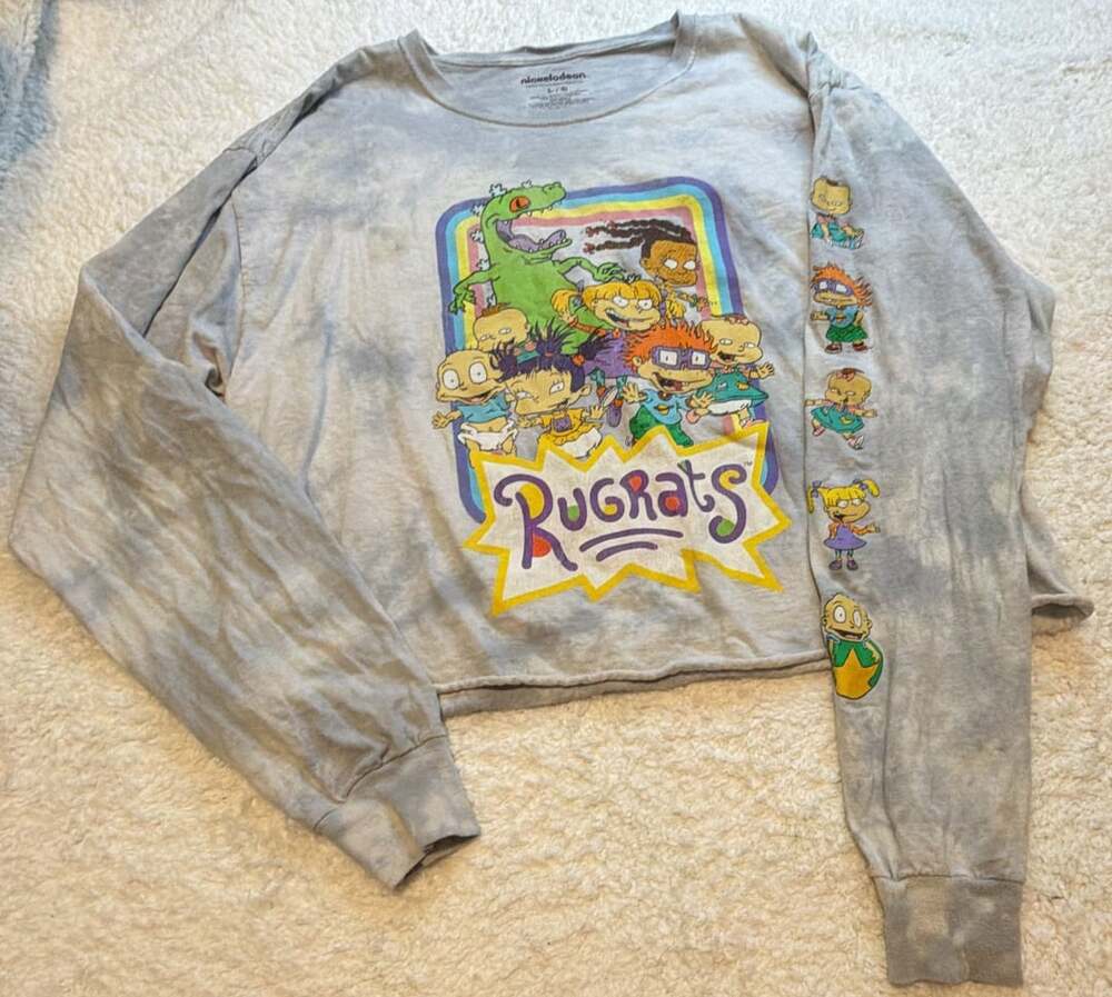 Nickelodeon Rugrats Tie-Dye Long Sleeve Crop Top Size L